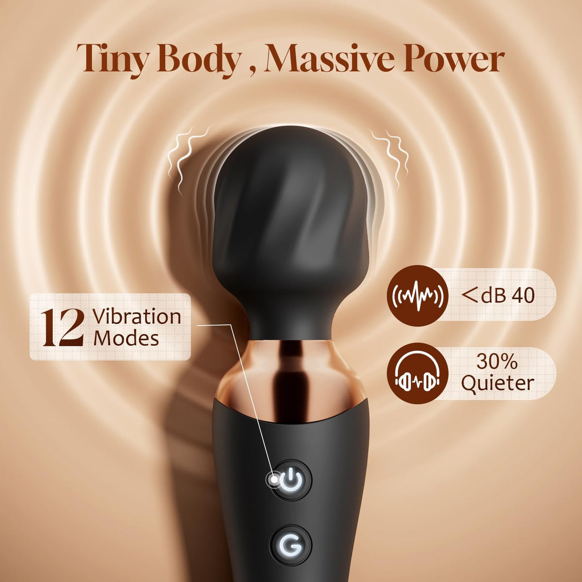 Dual Head Wand Vibrator | 24 Vibration Patterns, 360° Flexible Head, Waterproof