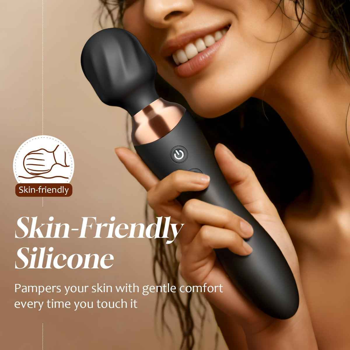 Dual Head Wand Vibrator | 24 Vibration Patterns, 360° Flexible Head, Waterproof