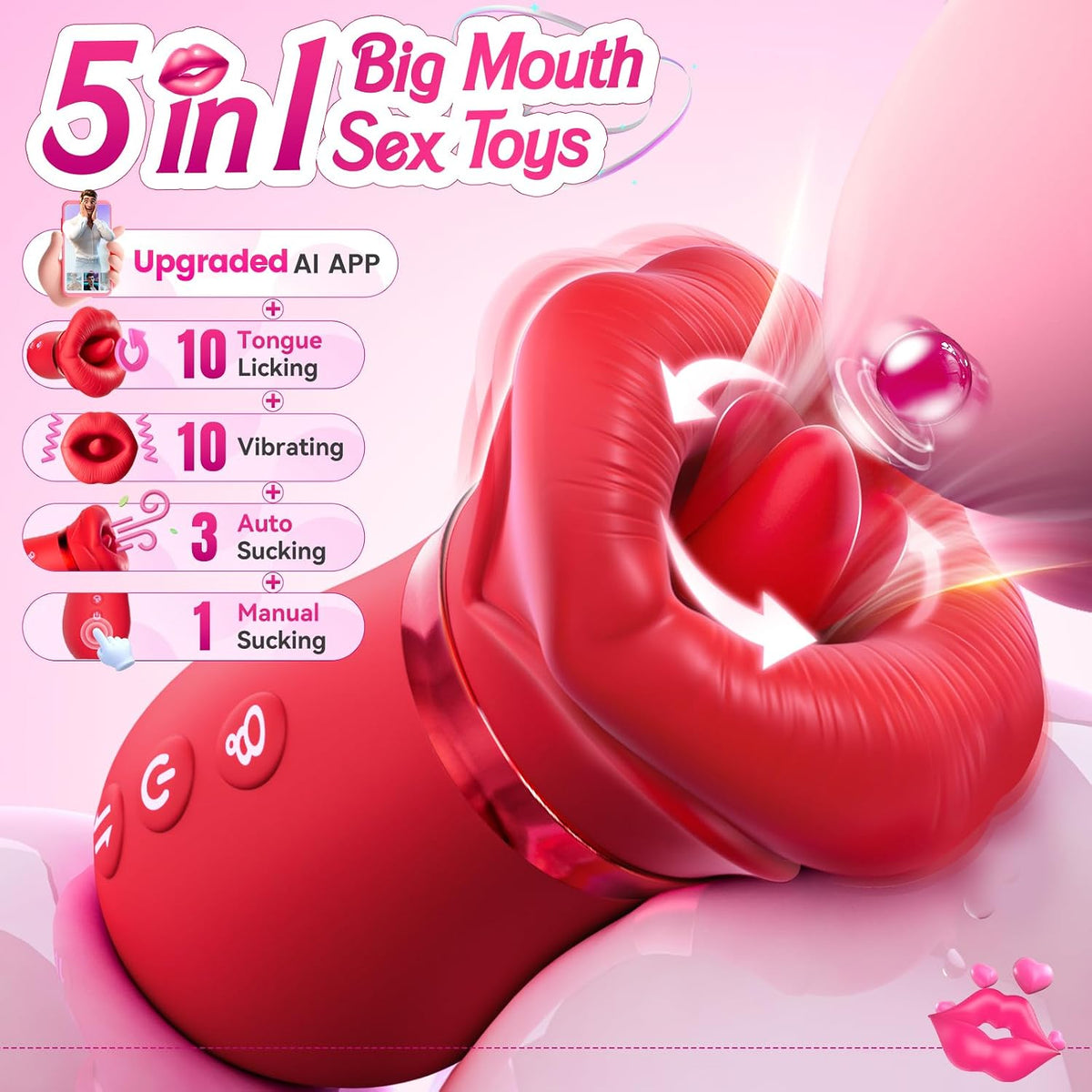 Rose Suction Personal Massager | App Controlled Waterproof Silicone Massager