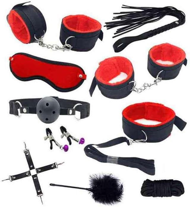 10-Piece Red Rope Restraint Kit – Adjustable Set