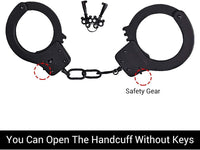 Black Metal Handcuffs with 2 Keys – Police Costume & Cosplay Prop