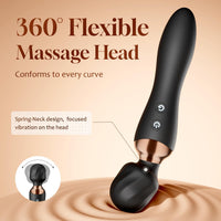 Dual Head Wand Vibrator | 24 Vibration Patterns, 360° Flexible Head, Waterproof