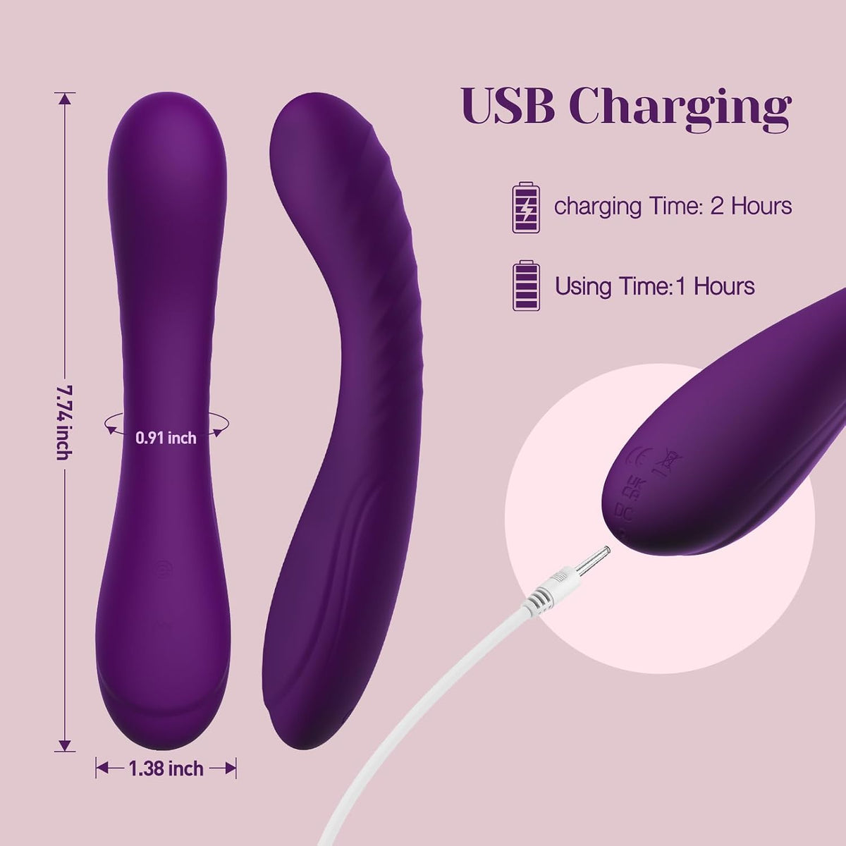 Rechargeable Silicone Personal Massager | Waterproof with 10 Vibration Modes