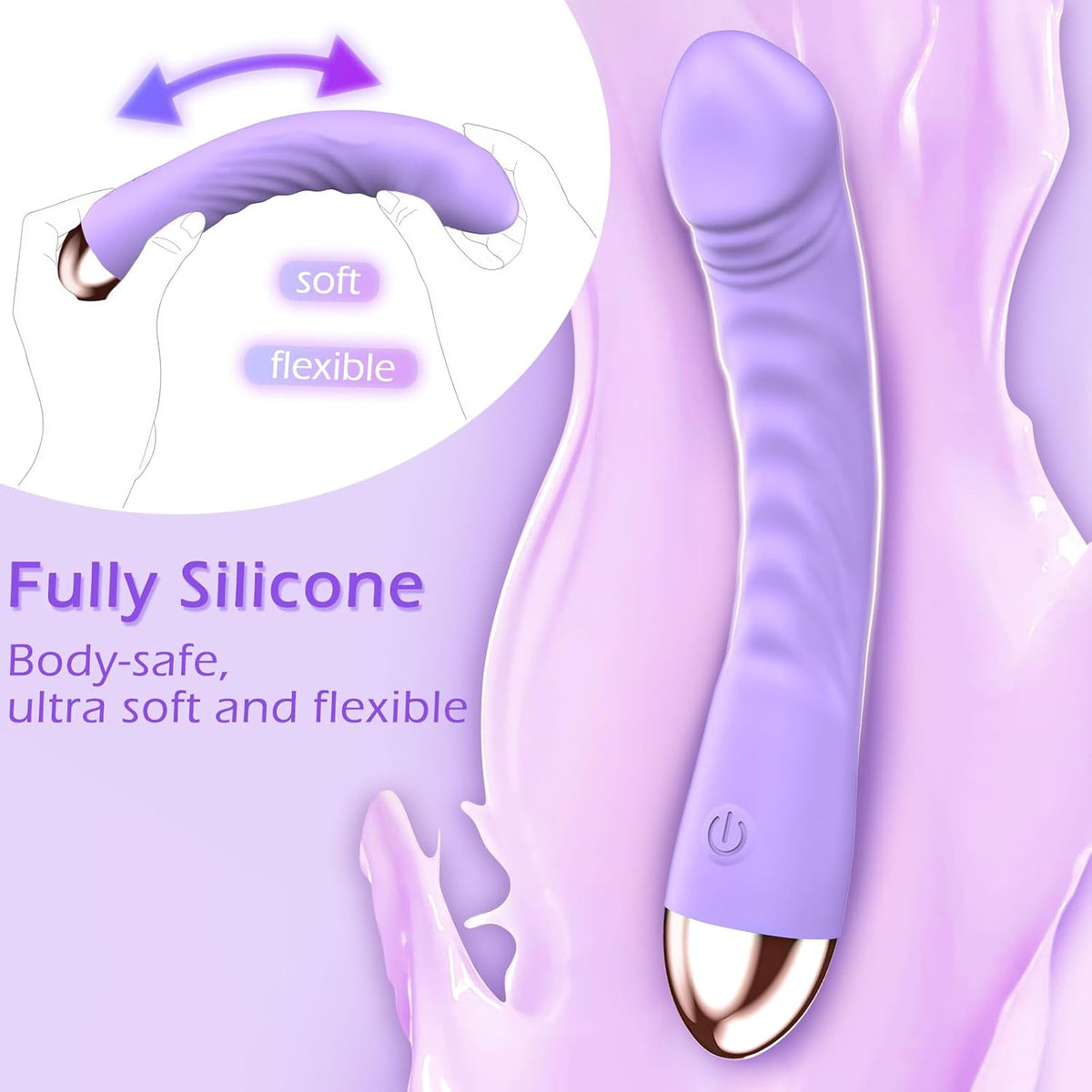Realistic Silicone Vibrator | 10 Vibration Modes, IPX7 Waterproof, USB-C Rechargeable