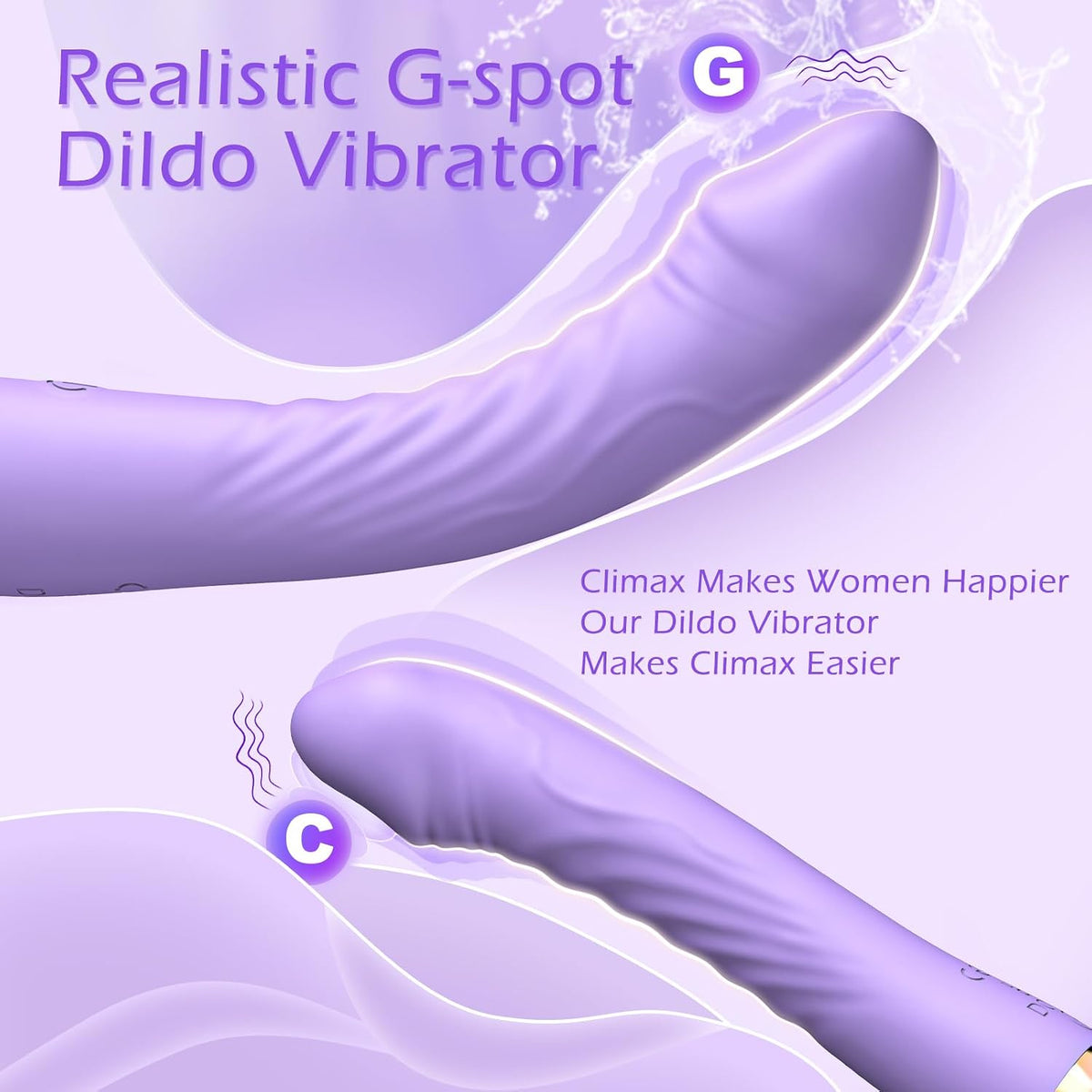 Realistic Silicone Vibrator | 10 Vibration Modes, IPX7 Waterproof, USB-C Rechargeable