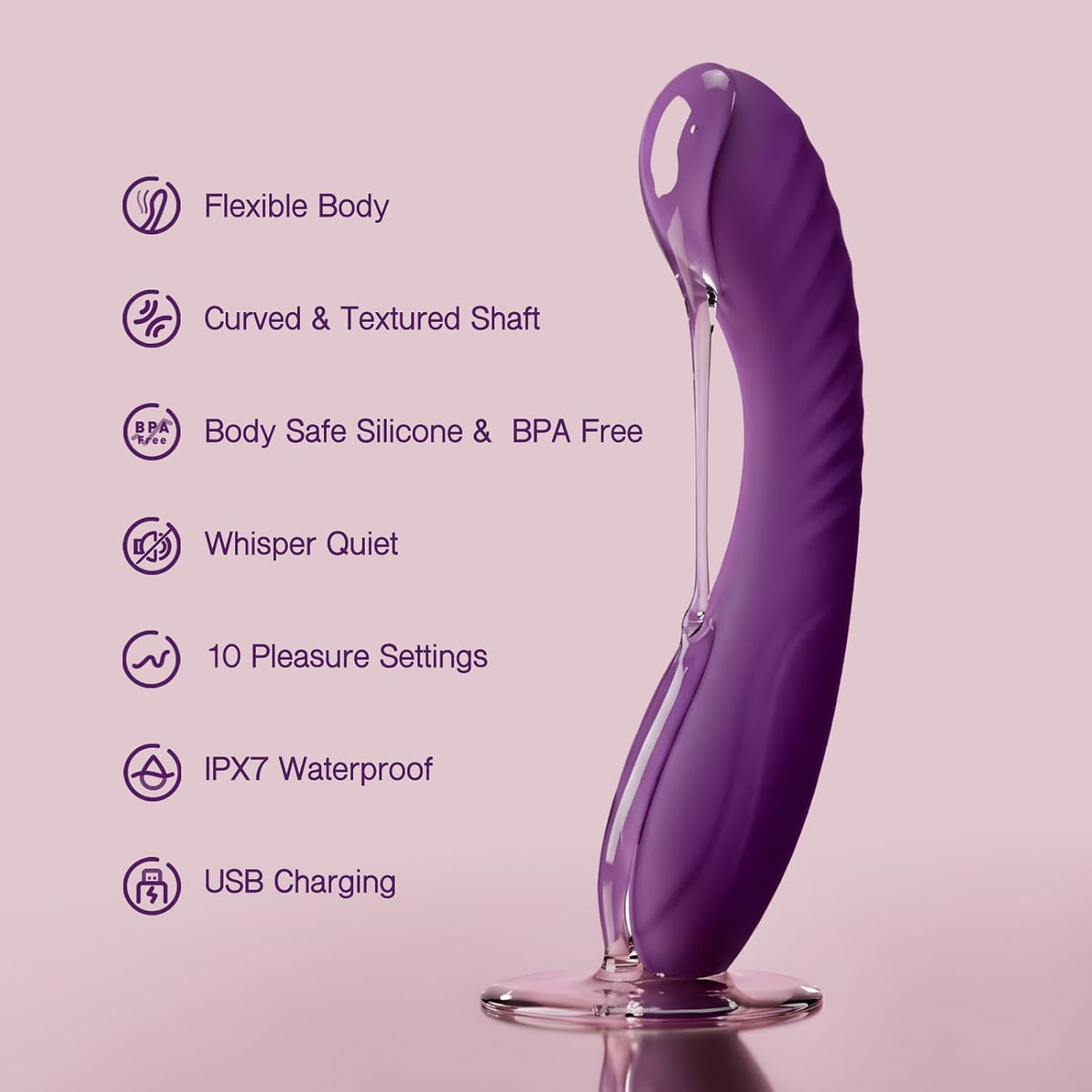 Rechargeable Silicone Personal Massager | Waterproof with 10 Vibration Modes