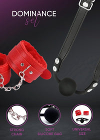 Red Fluffy Cuffs & Silicone Ball Set – Adjustable