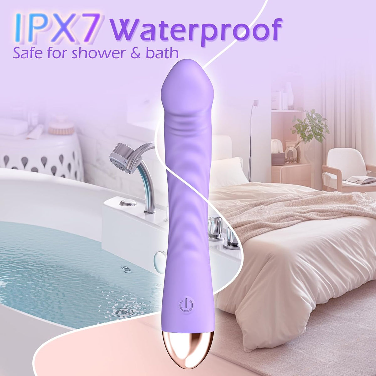 Realistic Silicone Vibrator | 10 Vibration Modes, IPX7 Waterproof, USB-C Rechargeable