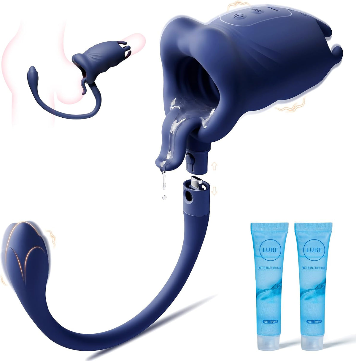Detachable two-piece silicone personal massager set