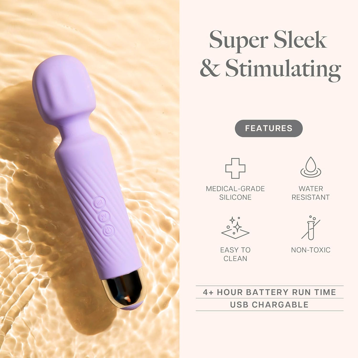 Rechargeable Personal Massager | Waterproof Silicone Vibrator with Multiple Settings