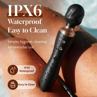 Dual Head Wand Vibrator | 24 Vibration Patterns, 360° Flexible Head, Waterproof