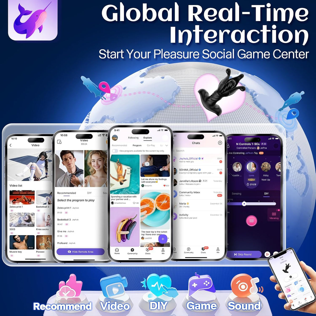App Controlled Silicone Massager | 6-Function Waterproof with Remote Control